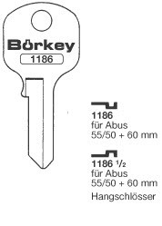 Afbeelding van Borkey 1186½ Cilindersleutel voor ABUS HANGSCH