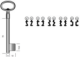 Toon details voor Poortsleutel art. 384 / 31½ (315) 27M Afbeelding van Poortsleutel art. 384 / 31½ (315) 27M