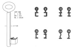 Toon details voor Hutra klaviersleutel art. 109 HT/ 16 Afbeelding van Hutra klaviersleutel art. 109 HT/ 16