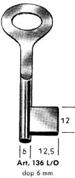 Toon details voor Klaviersleutel art. 136L/O Dop 6mm (2918 blind) Afbeelding van Klaviersleutel art. 136L/O Dop 6mm (2918 blind)
