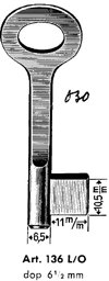 Toon details voor Klaviersleutel art. 136L/O Dop 6.5mm (2070 blind) Afbeelding van Klaviersleutel art. 136L/O Dop 6.5mm (2070 blind)