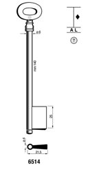 Toon details voor Silca klaviersleutel 6514 pijp 140x6mm Afbeelding van Silca klaviersleutel 6514 pijp 140x6mm