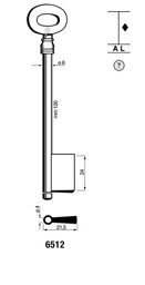 Toon details voor Silca klaviersleutel 6512 pijp 120x6mm Afbeelding van Silca klaviersleutel 6512 pijp 120x6mm