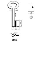 Toon details voor Silca klaviersleutel 6865 pijp 64x6mm Afbeelding van Silca klaviersleutel 6865 pijp 64x6mm