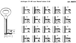 Toon details voor Nemef klaviersleutel art. 865B (65N nieuw) /31 Afbeelding van Nemef klaviersleutel art. 865B (65N nieuw) /31