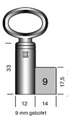 Toon details voor Hangslotsleutel Art. 18 inw 9mm Afbeelding van Hangslotsleutel Art. 18 inw 9mm