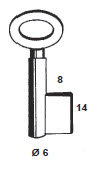 Toon details voor Geldkistsleutel Art. 198 = 13N Afbeelding van Geldkistsleutel Art. 198 = 13N
