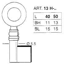 Toon details voor Geldkistsleutel Art. 13H 40mm Afbeelding van Geldkistsleutel Art. 13H 40mm