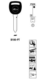 Toon details voor Silca Transpondersleutel brass B100-PT Afbeelding van Silca Transpondersleutel brass B100-PT