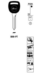 Toon details voor Silca Transpondersleutel brass B99-PT Afbeelding van Silca Transpondersleutel brass B99-PT