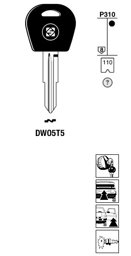 Toon details voor Silca Transpondersleutel brass DWO5T5 Afbeelding van Silca Transpondersleutel brass DWO5T5