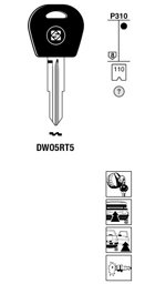 Toon details voor Silca Transpondersleutel brass DWO5RTE zonder chip Afbeelding van Silca Transpondersleutel brass DWO5RTE zonder chip