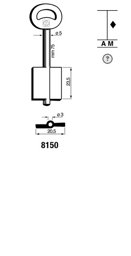 Toon details voor Silca Dubbelbaardsleutel ijzer 8150 Afbeelding van Silca Dubbelbaardsleutel ijzer 8150