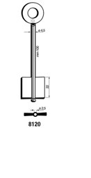 Toon details voor Silca Dubbelbaardsleutel ijzer 8120 Afbeelding van Silca Dubbelbaardsleutel ijzer 8120