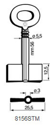 Toon details voor Silca Dubbelbaardsleutel ijzer 8156STM Afbeelding van Silca Dubbelbaardsleutel ijzer 8156STM