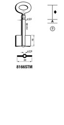 Toon details voor Silca Dubbelbaardsleutel ijzer 8166STM Afbeelding van Silca Dubbelbaardsleutel ijzer 8166STM