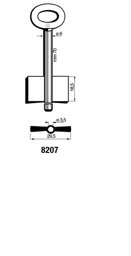Toon details voor Silca Dubbelbaardsleutel ijzer 8207 Afbeelding van Silca Dubbelbaardsleutel ijzer 8207