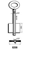 Toon details voor Silca Dubbelbaardsleutel ijzer 8208 Afbeelding van Silca Dubbelbaardsleutel ijzer 8208