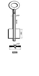 Toon details voor Silca Dubbelbaardsleutel ijzer 8209 Afbeelding van Silca Dubbelbaardsleutel ijzer 8209