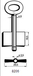 Toon details voor Silca Dubbelbaardsleutel ijzer 8206 Afbeelding van Silca Dubbelbaardsleutel ijzer 8206