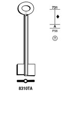 Toon details voor Silca Dubbelbaardsleutel ijzer 8310TA Afbeelding van Silca Dubbelbaardsleutel ijzer 8310TA