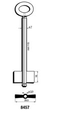 Toon details voor Silca Dubbelbaardsleutel ijzer 8457 Afbeelding van Silca Dubbelbaardsleutel ijzer 8457