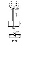 Toon details voor Silca Dubbelbaardsleutel ijzer 8406 Afbeelding van Silca Dubbelbaardsleutel ijzer 8406