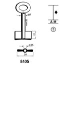Toon details voor Silca Dubbelbaardsleutel ijzer 8405 Afbeelding van Silca Dubbelbaardsleutel ijzer 8405
