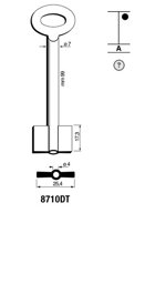 Toon details voor Silca Dubbelbaardsleutel ijzer 8710DT Afbeelding van Silca Dubbelbaardsleutel ijzer 8710DT