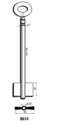 Toon details voor Silca Dubbelbaardsleutel ijzer 8614 Afbeelding van Silca Dubbelbaardsleutel ijzer 8614