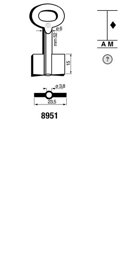 Toon details voor Silca Dubbelbaardsleutel ijzer 8951 Afbeelding van Silca Dubbelbaardsleutel ijzer 8951