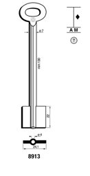 Toon details voor Silca Dubbelbaardsleutel ijzer 8913 Afbeelding van Silca Dubbelbaardsleutel ijzer 8913
