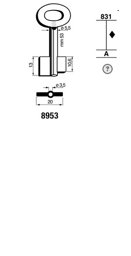 Toon details voor Silca Dubbelbaardsleutel ijzer 8953 Afbeelding van Silca Dubbelbaardsleutel ijzer 8953