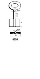 Toon details voor Silca Dubbelbaardsleutel ijzer 8958 Afbeelding van Silca Dubbelbaardsleutel ijzer 8958