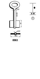 Toon details voor Silca Dubbelbaardsleutel ijzer 8963 Afbeelding van Silca Dubbelbaardsleutel ijzer 8963