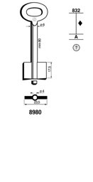 Toon details voor Silca Dubbelbaardsleutel ijzer 8980 Afbeelding van Silca Dubbelbaardsleutel ijzer 8980