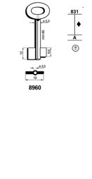 Toon details voor Silca Dubbelbaardsleutel ijzer 8960 Afbeelding van Silca Dubbelbaardsleutel ijzer 8960
