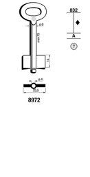 Toon details voor Silca Dubbelbaardsleutel ijzer 8972 Afbeelding van Silca Dubbelbaardsleutel ijzer 8972