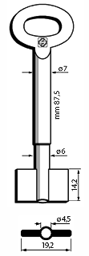Toon details voor Silca Dubbelbaardsleutel ijzer 8990/1 Afbeelding van Silca Dubbelbaardsleutel ijzer 8990/1