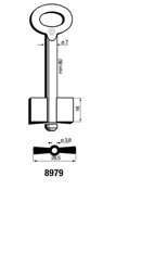 Toon details voor Silca Dubbelbaardsleutel ijzer 8979 Afbeelding van Silca Dubbelbaardsleutel ijzer 8979