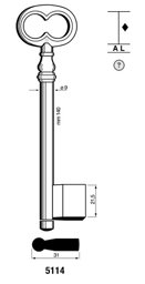 Toon details voor Silca Klaviersleutel ijzer dop 5114 Afbeelding van Silca Klaviersleutel ijzer dop 5114