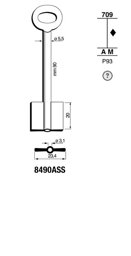 Toon details voor Silca Klaviersleutel ijzer dop 8490ASS Afbeelding van Silca Klaviersleutel ijzer dop 8490ASS