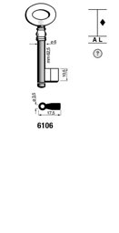 Toon details voor Silca Klaviersleutel ijzer pijp 6106 Afbeelding van Silca Klaviersleutel ijzer pijp 6106