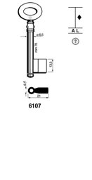 Toon details voor Silca Klaviersleutel ijzer pijp 6107 Afbeelding van Silca Klaviersleutel ijzer pijp 6107