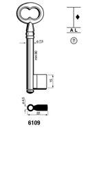 Toon details voor Silca Klaviersleutel ijzer pijp 6109 Afbeelding van Silca Klaviersleutel ijzer pijp 6109