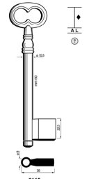 Toon details voor Silca Klaviersleutel ijzer pijp 6115 Afbeelding van Silca Klaviersleutel ijzer pijp 6115