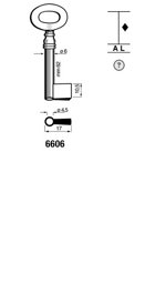 Toon details voor Silca Klaviersleutel ijzer pijp 6606 Afbeelding van Silca Klaviersleutel ijzer pijp 6606
