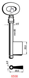Toon details voor Silca Klaviersleutel pijp ijzer 6508 Afbeelding van Silca Klaviersleutel pijp ijzer 6508