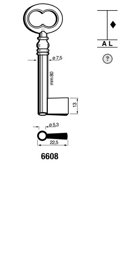 Toon details voor Silca Klaviersleutel ijzer pijp 6608 Afbeelding van Silca Klaviersleutel ijzer pijp 6608