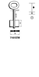 Toon details voor Silca Dubbelbaardsleutel ijzer 7161STM Afbeelding van Silca Dubbelbaardsleutel ijzer 7161STM